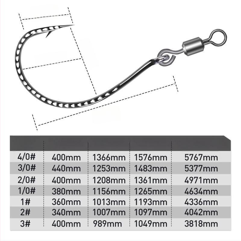 Zivju āķis ar figūras astes gredenu, griežas invertētais dizains, modelis 8003, piemērots upēm, ezeriem un okeāniem