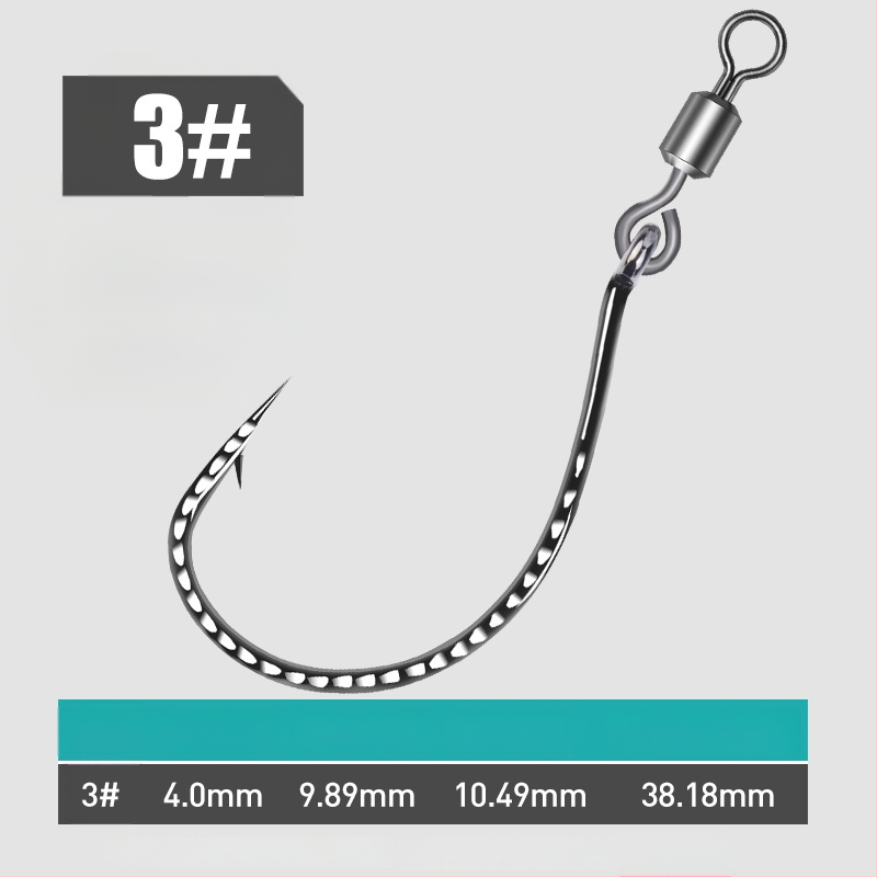 Zivju āķis ar figūras astes gredenu, griežas invertētais dizains, modelis 8003, piemērots upēm, ezeriem un okeāniem