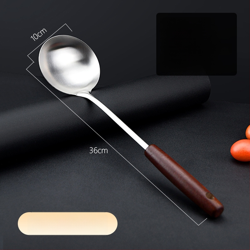 Nerūdijančio plieno spatulių rinkinys su medine rankena — aukštos temperatūros virtuvės įrankiai nelipnioms keptuvėms