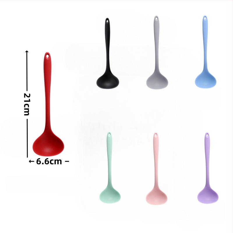 Silikoninis virtuvinis šaukštas gaminimui, atsparus temperatūrai, nelimpa, neslidus, rankena iš silikono