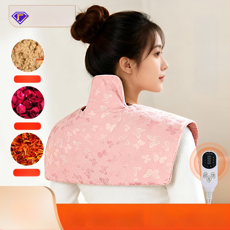 Aiyuantang Pečių ir kaklo druskos šilumos kompresas su elektros šildymu – 60W, 220V, 30–50°C, šilko satino audinys, 0.5kg, 9 temperatūros režimai