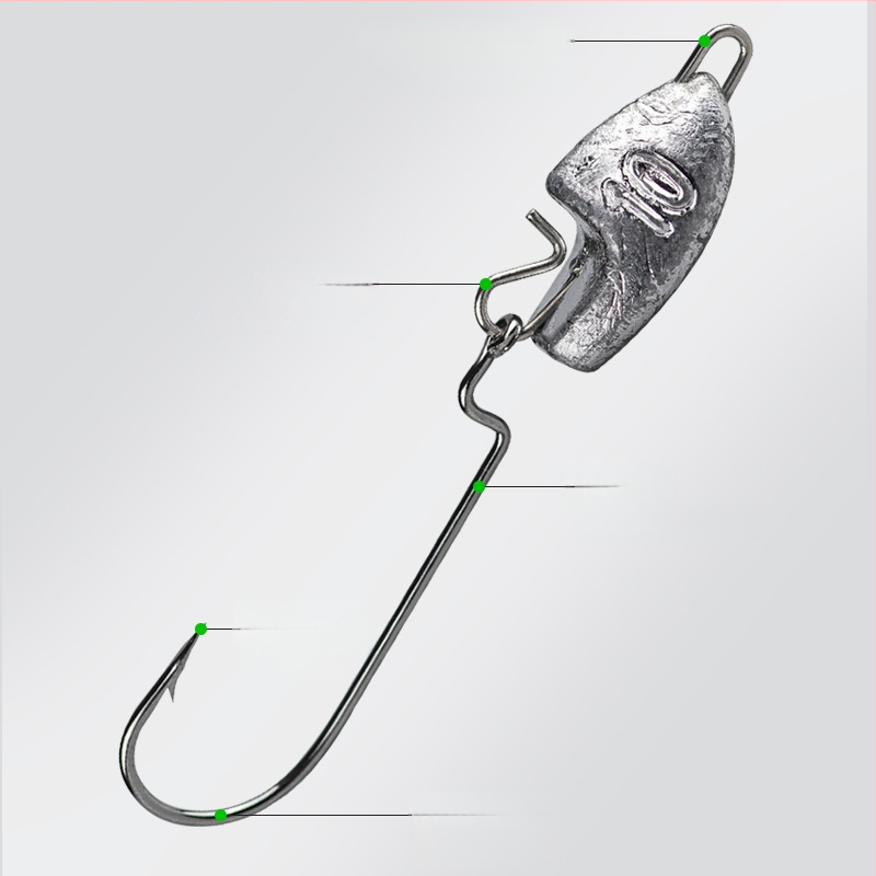 Pool blade āķis ar svina galvu, Nr. 1, upes zvejai, iepakojumā 5000 gab