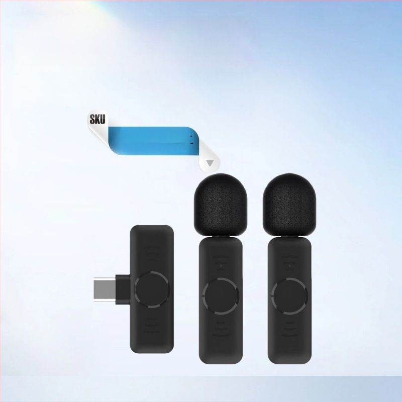 One-To-Two Juhtmevaba Lavalier Mikrofoni Üks-Kaks, Nutika Hääle Tuvastuse ja Müra Eemaldusega Välistingimustes Otseülekandeks ja Lühivideote Tegemiseks — Bluetooth 5.0, Sisseehitatud Akku 50–100 mAh, SNR ≥60 dB, Sagedusvahemik 20 Hz–20 kHz, Töötund 8–12 h