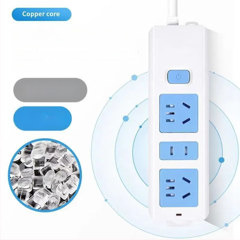 12 lizdų maitinimo juosta su laidu, 10A, 250V, Nacionalinis standartas