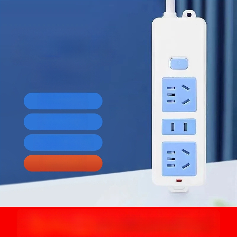 12 lizdų maitinimo juosta su laidu, 10A, 250V, Nacionalinis standartas