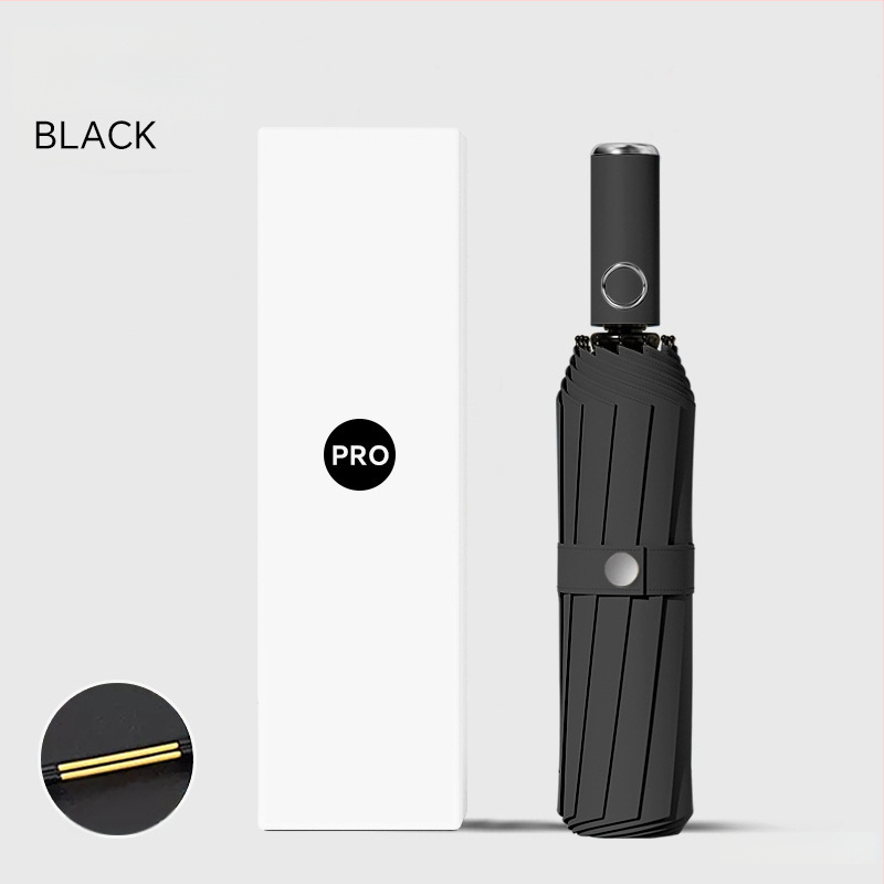 Udas 3 dalių sulankstomas skėtis su 8 šereliais, automatinis atidarymas, plieninis kotas, UPF>50