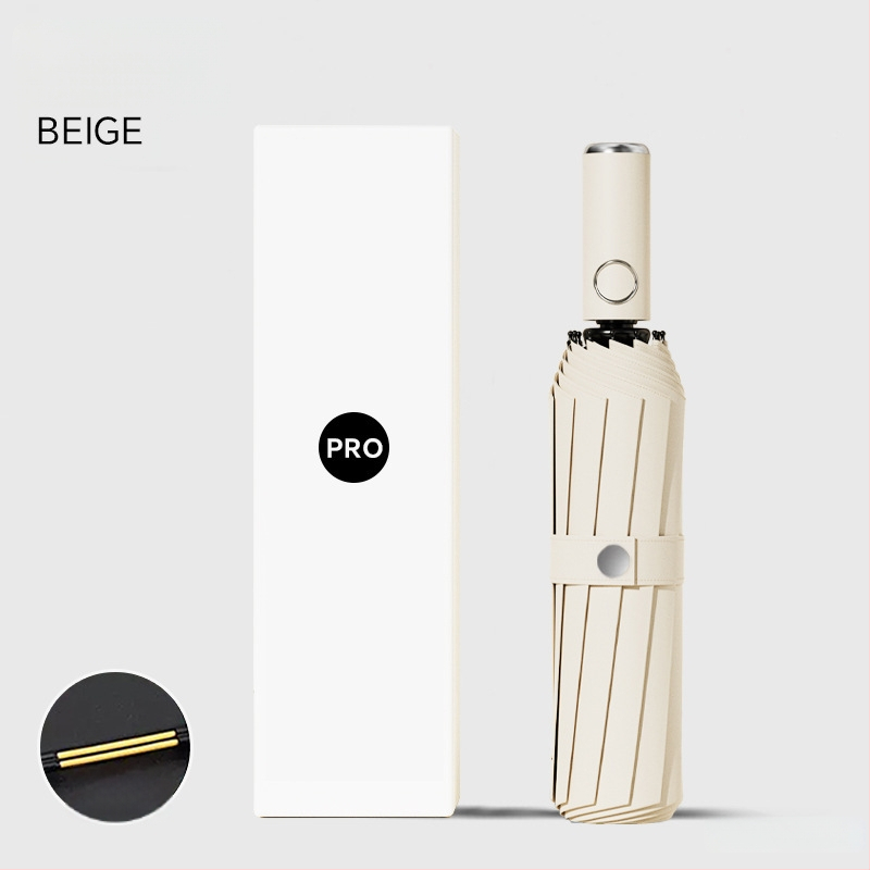 Udas 3 dalių sulankstomas skėtis su 8 šereliais, automatinis atidarymas, plieninis kotas, UPF>50