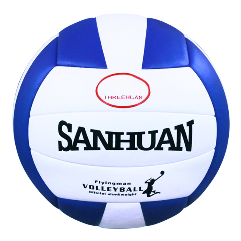 Threehuan PU vidaus treniruočių volejbolis — klijuotos siūlės, standarto Nr.5, dizainas su trim žiedais