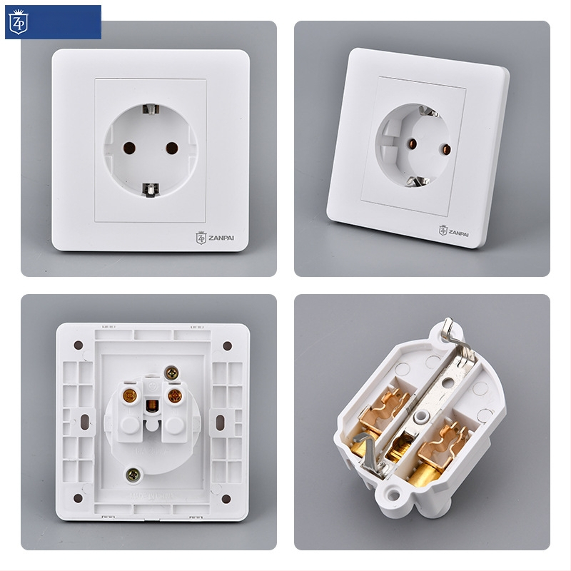 Zan Brand 86 tipa Eiropas standarta sienas kontaktu panelis, 16A, 250V, CE sertifikāts