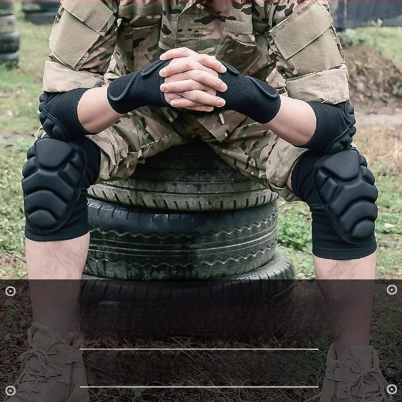 Täiskasvanute põlvesuojad komplekt – paksem treening komplekt taktikaliseks roomamiseks, polüester, 1 kg, matkamine