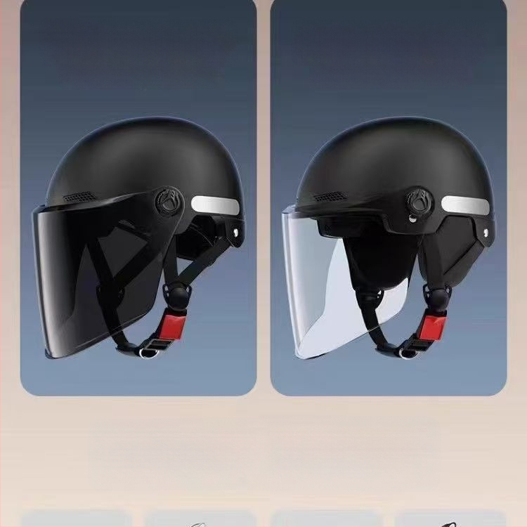 Elektrinio motociklo pusšalmas su saulės apsauga, unisex suaugusiems, retro vasaros dizainas, visoms sezonoms, ABS medžiaga, 3C sertifikatas