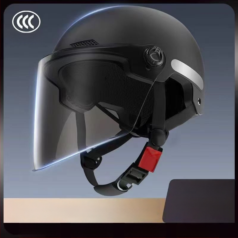 Elektrinio motociklo pusšalmas su saulės apsauga, unisex suaugusiems, retro vasaros dizainas, visoms sezonoms, ABS medžiaga, 3C sertifikatas