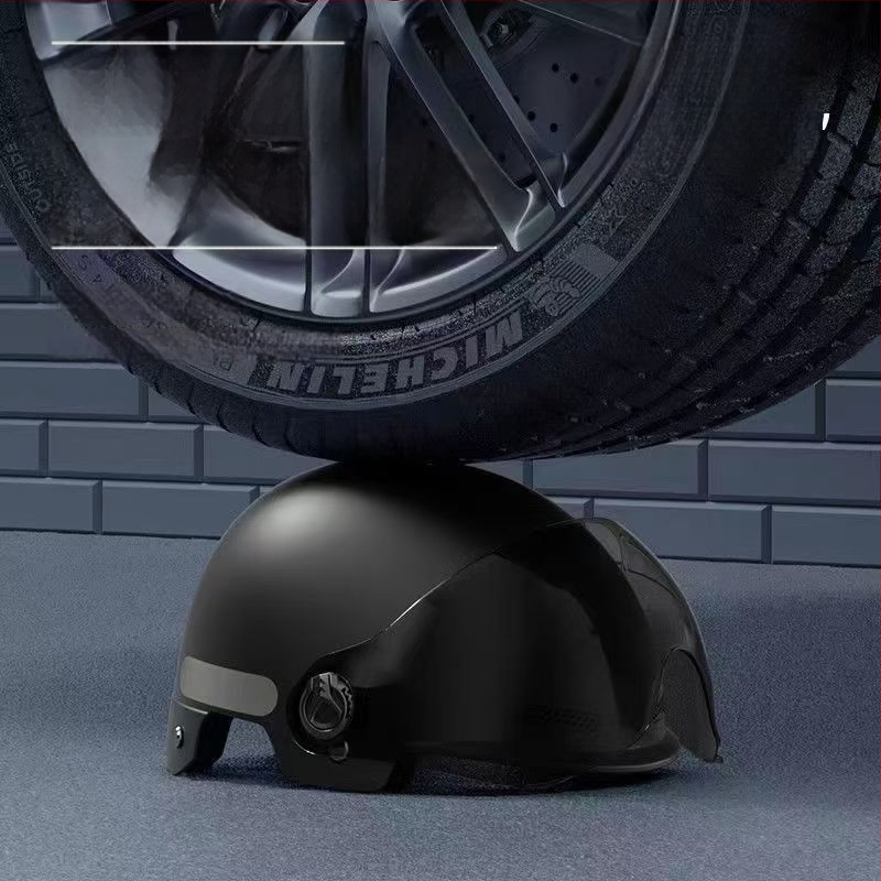 Elektrinio motociklo pusšalmas su saulės apsauga, unisex suaugusiems, retro vasaros dizainas, visoms sezonoms, ABS medžiaga, 3C sertifikatas