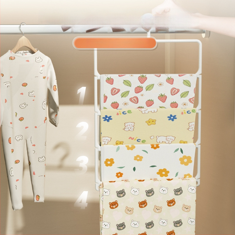 Kokkupandav 4-kihiline plastist beebivannito käterätikute hoiustamise kapp, köiega riputatav