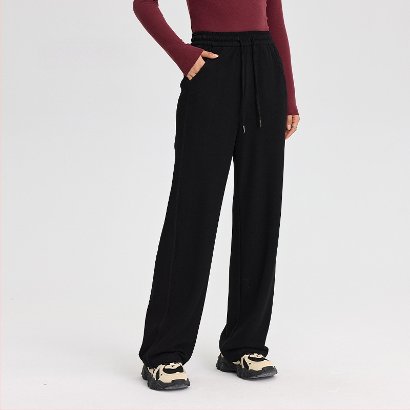 Moteriškos kelnės iš regeneruotos celiuliozės pluošto, Derong audinys, tankus, šukuotas (brushed), tiesus kirpimas, casual žiema 2024.