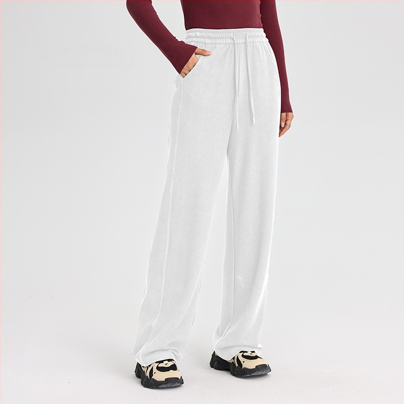 Moteriškos kelnės iš regeneruotos celiuliozės pluošto, Derong audinys, tankus, šukuotas (brushed), tiesus kirpimas, casual žiema 2024.