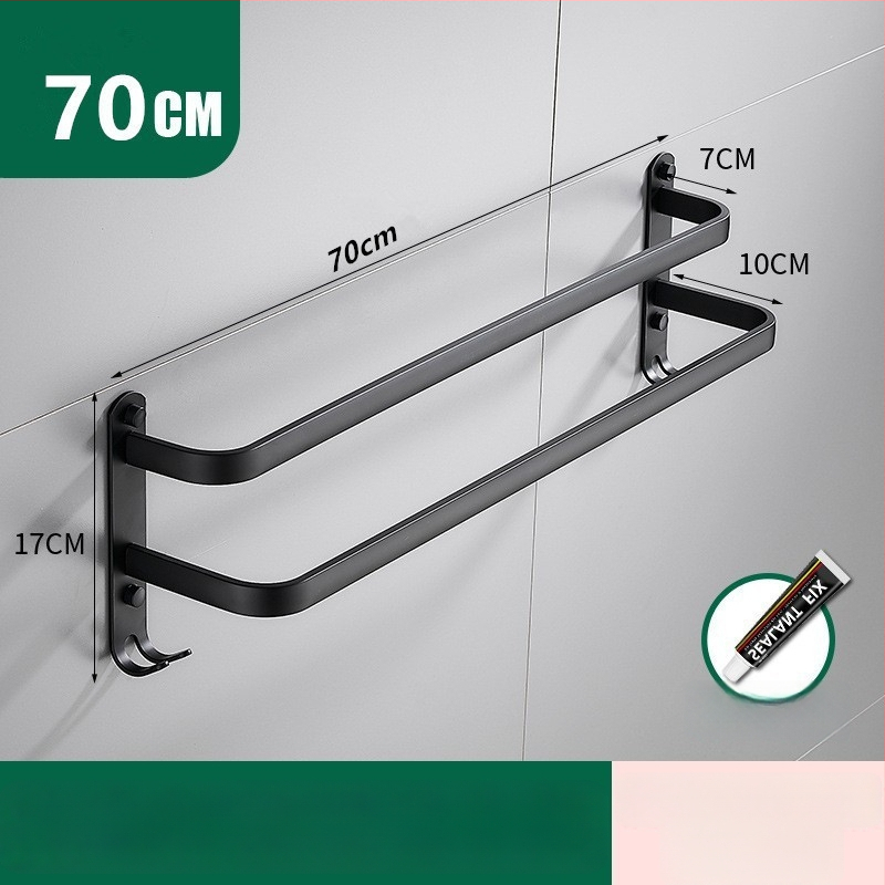 Be gręžimo aliuminio rankšluosčių laikiklis su 3 strypais, atsparus rūdijimui, purškiamo plastiko paviršius