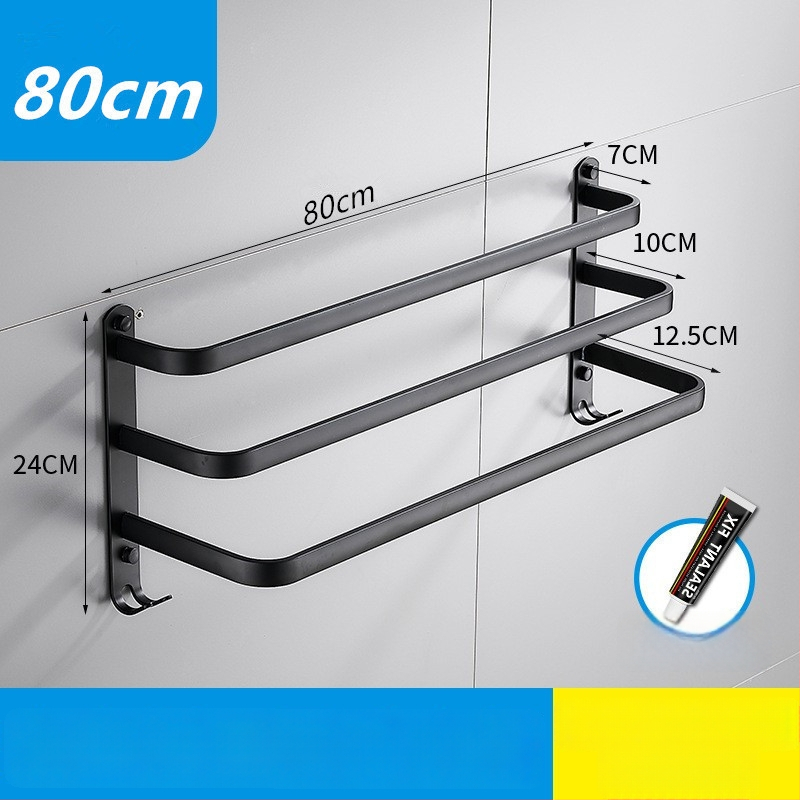 Be gręžimo aliuminio rankšluosčių laikiklis su 3 strypais, atsparus rūdijimui, purškiamo plastiko paviršius