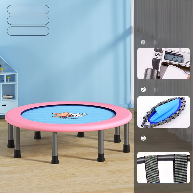 Amex iekšējais bērnu tramps ar drošības tīklu – tērauda cauruļu konstrukcija, pielāgošana pieejama, mājas fitnesam