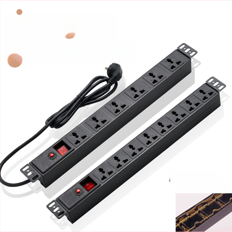 Laidų lizdas PDU spintai, 10A, 2500W, gaisos atsparus PC korpusas, skirtas kompiuterių kambario spintai