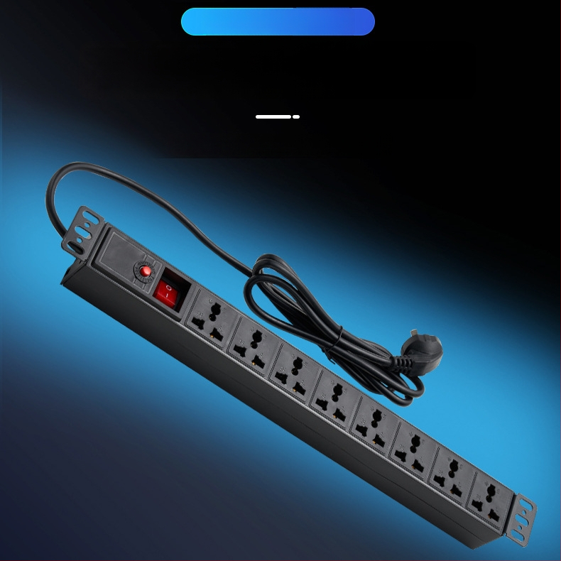 Laidų lizdas PDU spintai, 10A, 2500W, gaisos atsparus PC korpusas, skirtas kompiuterių kambario spintai