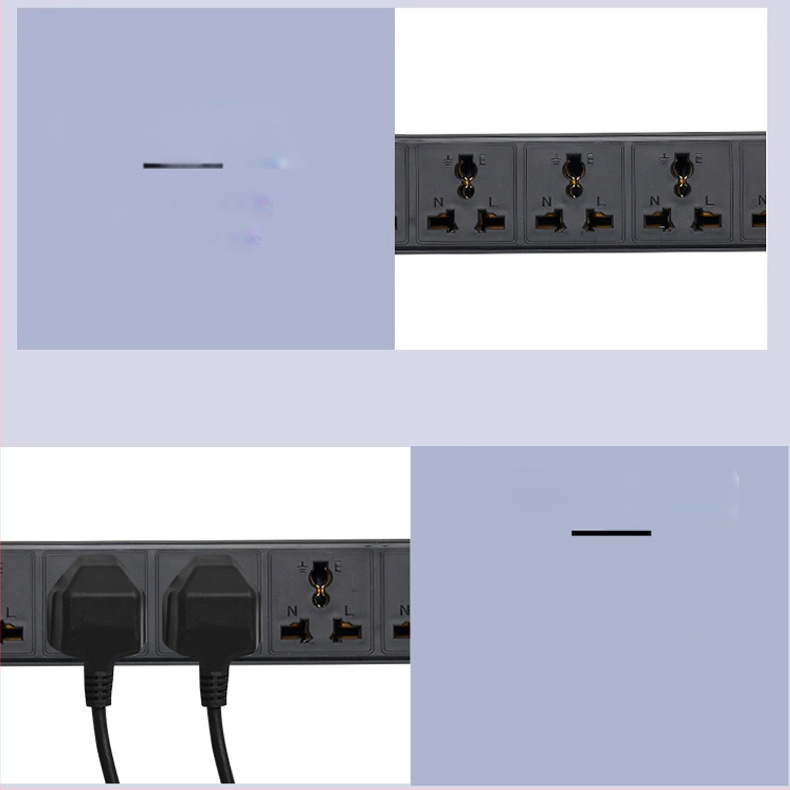 Laidų lizdas PDU spintai, 10A, 2500W, gaisos atsparus PC korpusas, skirtas kompiuterių kambario spintai