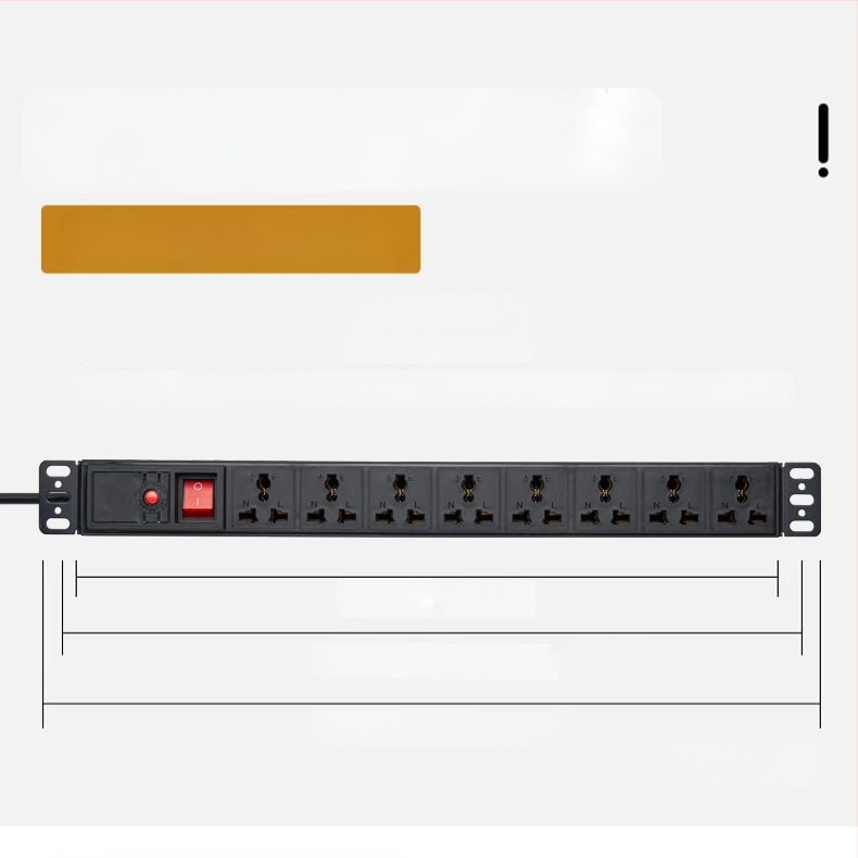 Laidų lizdas PDU spintai, 10A, 2500W, gaisos atsparus PC korpusas, skirtas kompiuterių kambario spintai