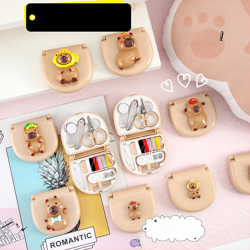 Siuvimo dėžutė su animaciniu gyvūno motyvu, nešiojamas siuvimo rinkinys, lengvas svoris 41 g / 54 g