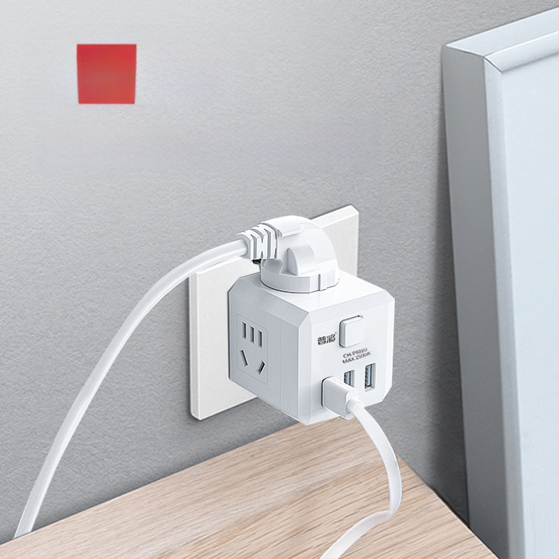 USB įkrovimo kubo formos skirstytuvo su keliomis kištukais, 220V, 2500W, CCC sertifikatas