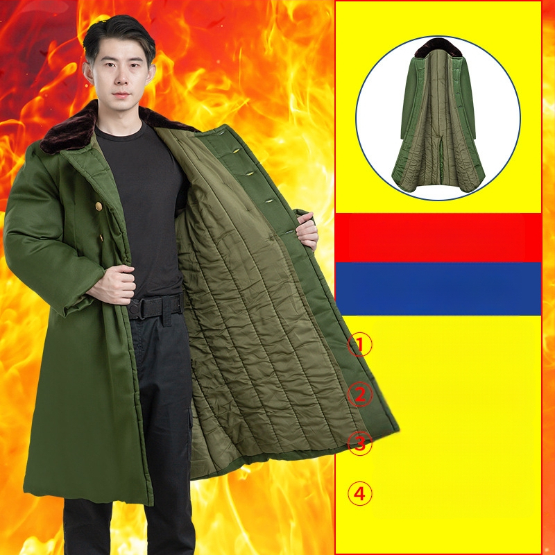 Karinio stiliaus ilgas paltas, polar fleece audinys, šiltas, vienos tonas, žiema, D-stilius