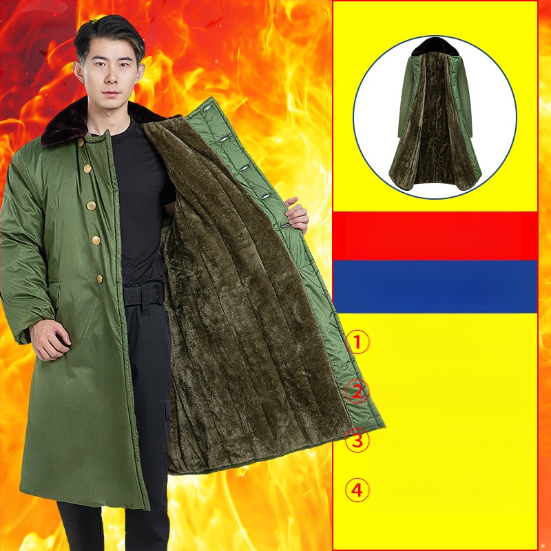 Karinio stiliaus ilgas paltas, polar fleece audinys, šiltas, vienos tonas, žiema, D-stilius