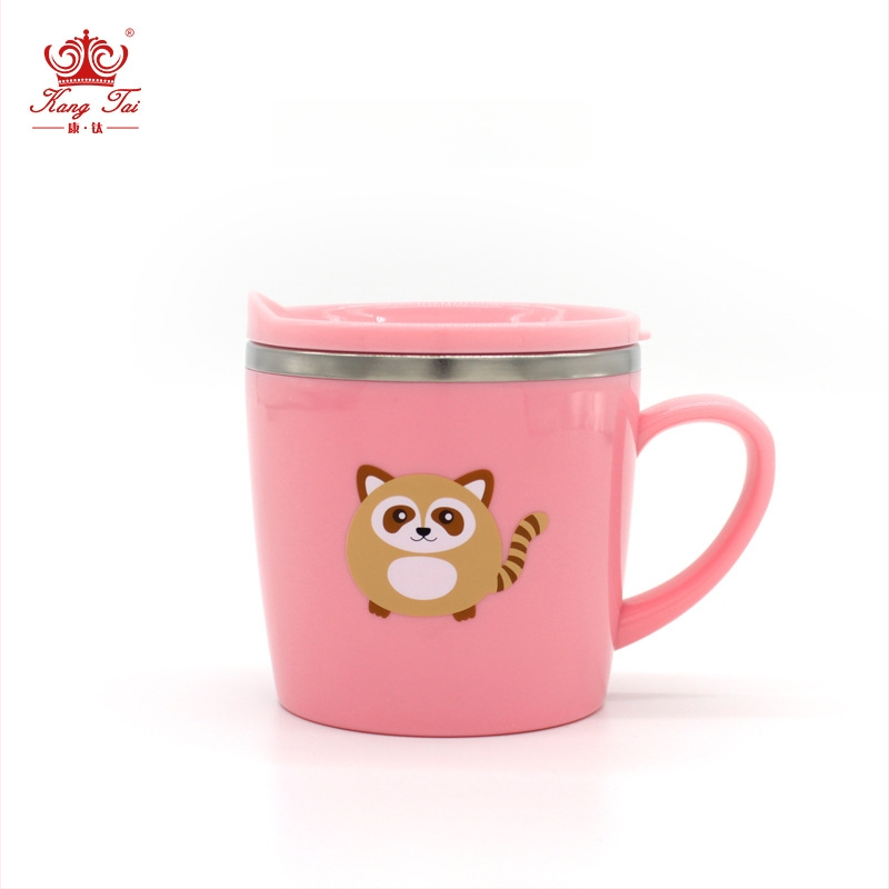 Kangti titanový detský pohár na vodu – pohár na mlieko, karikatúrny štýl, proti pádu, mikrovlnka bezpečná