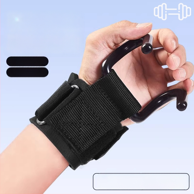 Riputamiseks mõeldud tõmbe konks — metallist randmekaitse, täiskasvanutele, fitnessiks ja deadliftiks