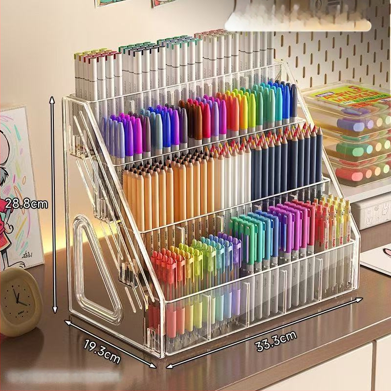 Xiyu 001 plastikinis injekcinės formos rašiklių laikiklis, stalinis organizatorius su 3-5 sluoksniais