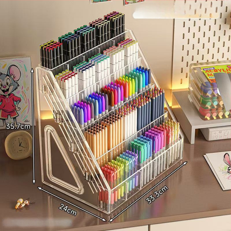 Xiyu 001 plastikinis injekcinės formos rašiklių laikiklis, stalinis organizatorius su 3-5 sluoksniais