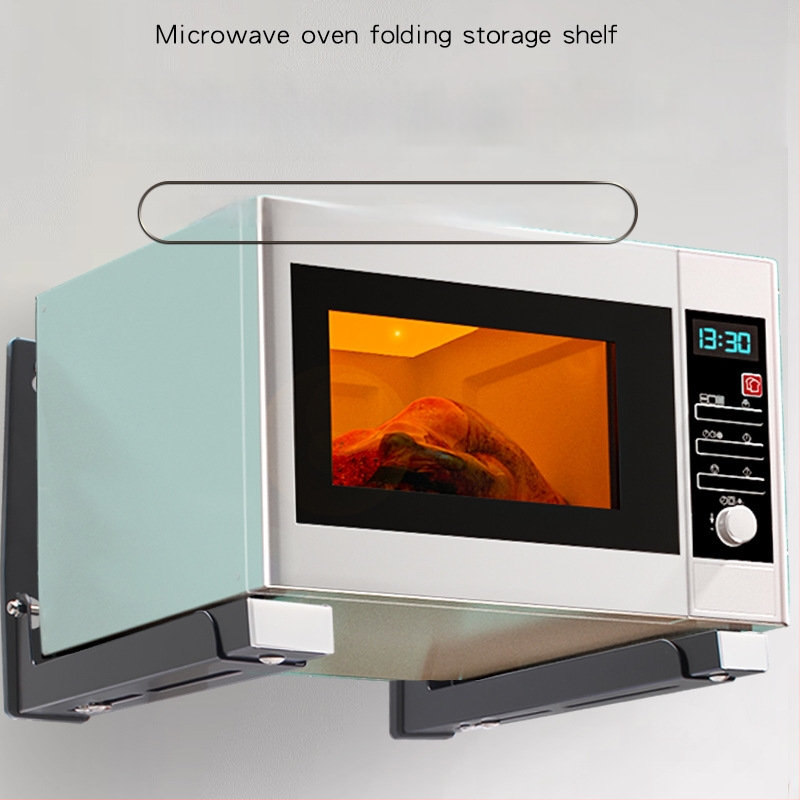 Nerūdijančio plieno sieninis ištraukiamas sulankstomas mikro bangų krosnelės laikiklis, nordinio stiliaus, modelis 2025.1.18
