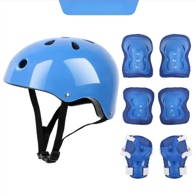 Vaikų apsauginis komplektas: šalmas ir delno, alkūnių bei kelių apsaugos, EVA putų ir PP medžiagų, tinkamas riedėjimui