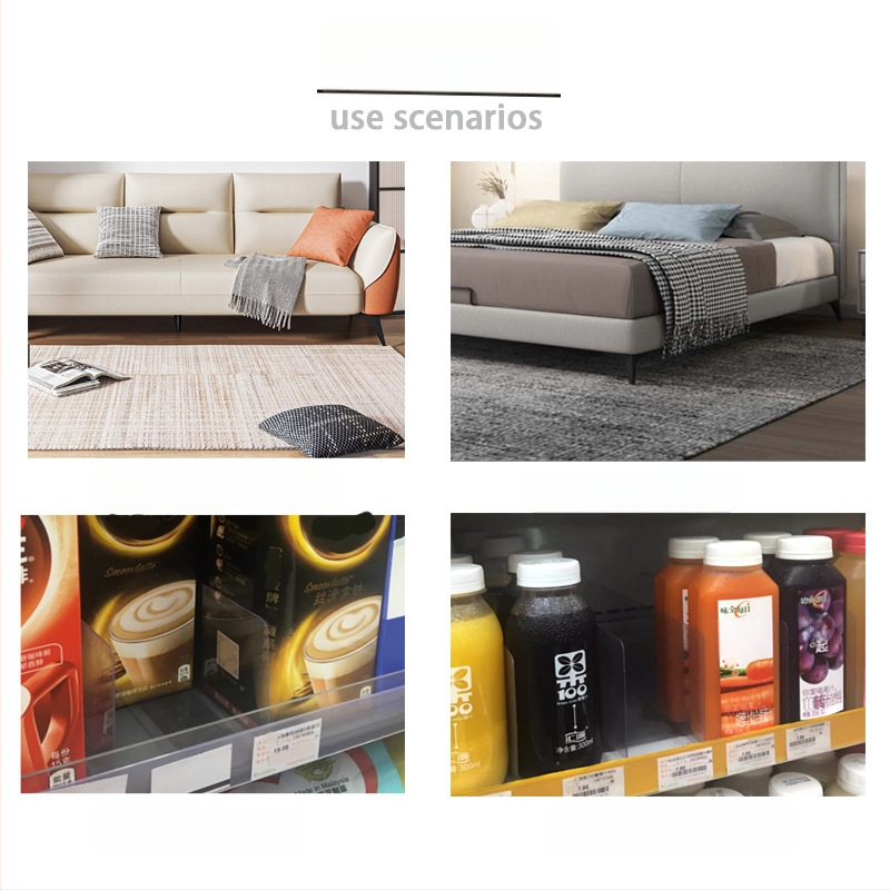 Magneetsed läbipaistvad riiulivahedajad, plastikust, lauale paigaldus, 4 kihti, lihtne ja kaasaegne disain