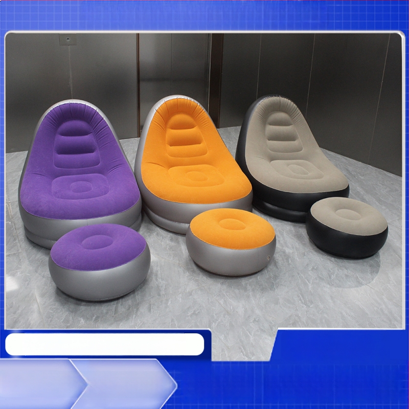 Sulankstomas pripučiamas sofa su kojų atrama, PVC, 0,5 mm, išmatavimai 122×102×94 cm, svoris 1,8 kg, modernus minimalistinis stilius