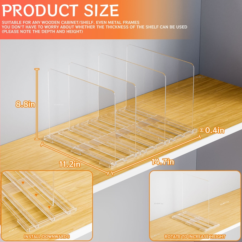 Plastikust reguleeritav eraldaja rahakottide ja käekottide jaoks – lauale paigutatav organiseerija, 1 kiht
