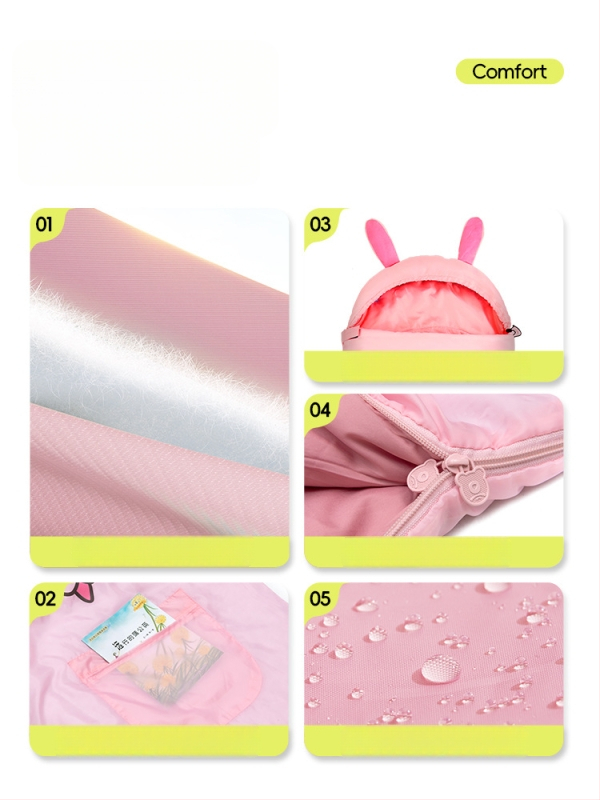 Vaikų kempingo miegmaišis – kišeninio tipo, poliesterio užpildas, pamušalas ir audinys, svoris 850 g, vaikams