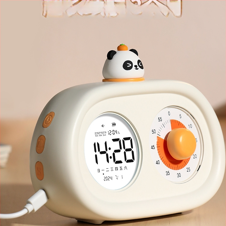 Stalo laikrodis studentams ir vaikams, tylus mechaninis judėjimas, LED ekranas, išorinis maitinimo šaltinis, kalento stiklo ciferblatas