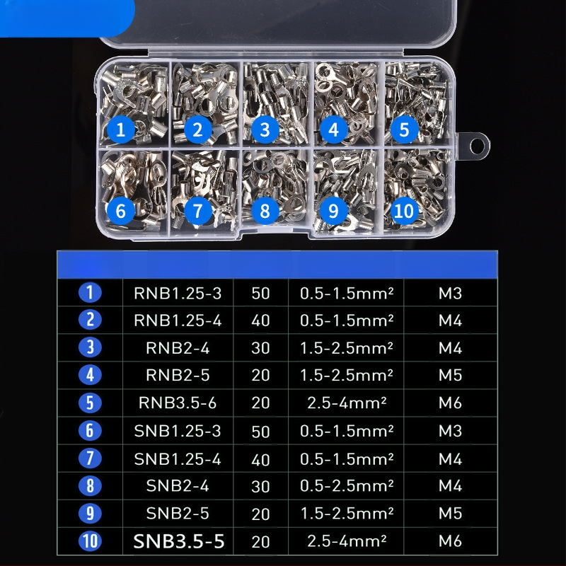 Aukstā presēšanas termināļu komplekts OT/UT, apaļas dakšu formas, 320 gb, ZJBOSAI