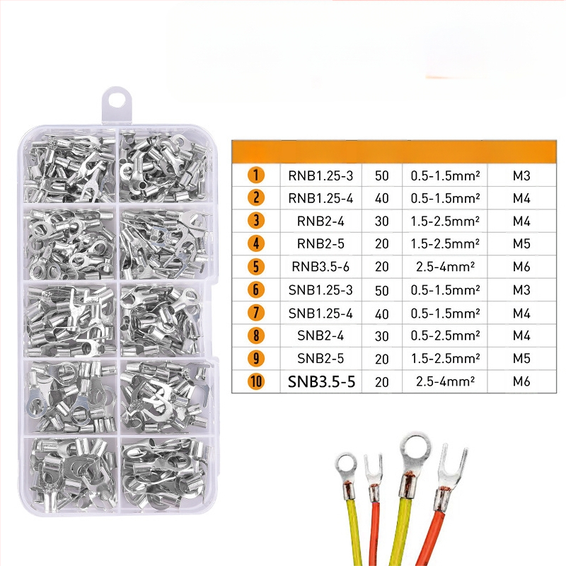 Aukstā presēšanas termināļu komplekts OT/UT, apaļas dakšu formas, 320 gb, ZJBOSAI
