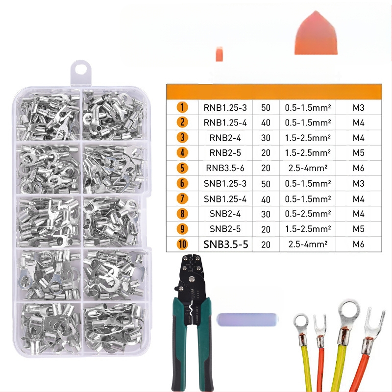 Aukstā presēšanas termināļu komplekts OT/UT, apaļas dakšu formas, 320 gb, ZJBOSAI