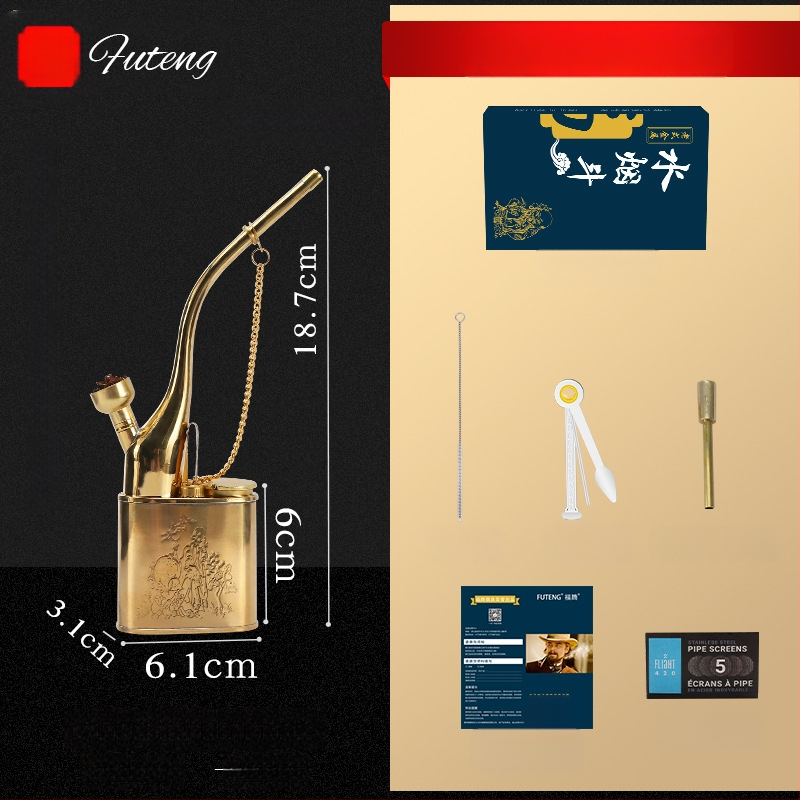 Ūdens pīpe Forten, vara korpuss, dubultās izmantošanas, jaunais ķīniešu stils (Zīmols: Forten • Materiāls: Vara • Stils: Jaunais ķīniešu stils • Funkcija: Dubultā izmantošana)