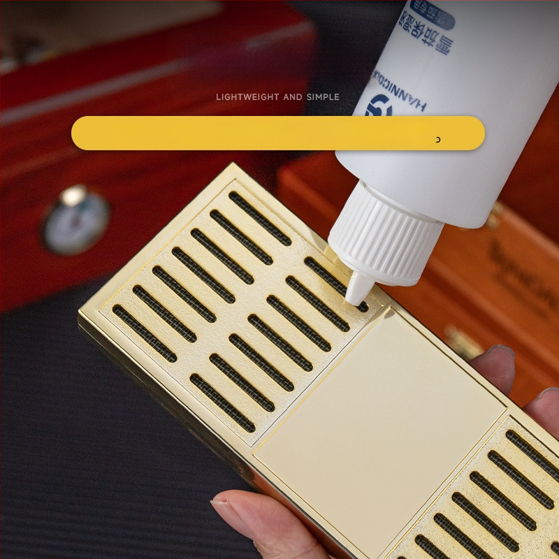 Увлажнител за пури — преносим правоъгълен кутия, неръждаема стомана + ABS, за пури и чай, HANNICOOK