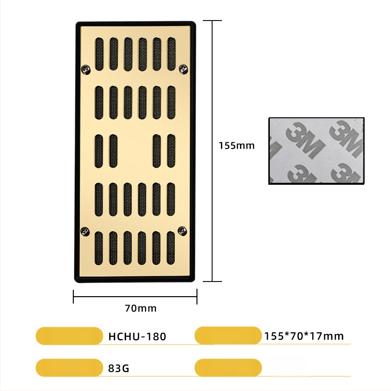 Увлажнител за пури — преносим правоъгълен кутия, неръждаема стомана + ABS, за пури и чай, HANNICOOK