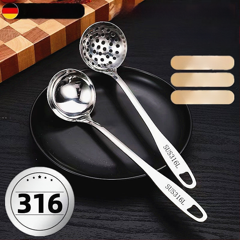 Pikkade kätega supilusikakomplekt roostevabast terasest 304/316, õli eraldus ja lekkimise vältimine, kõrge temperatuuritaluvus