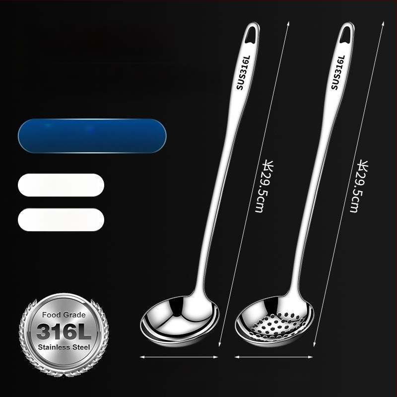 Pikkade kätega supilusikakomplekt roostevabast terasest 304/316, õli eraldus ja lekkimise vältimine, kõrge temperatuuritaluvus